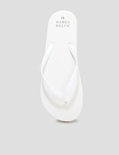 Tongs semelle plate blanc femme