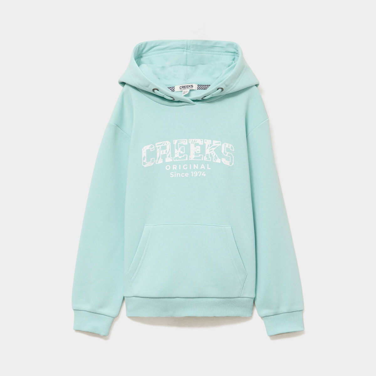 Sweat hoodie 1 poche manches longues vert pastel fille