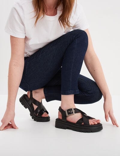 Sandales en cuir Liberto noir femme