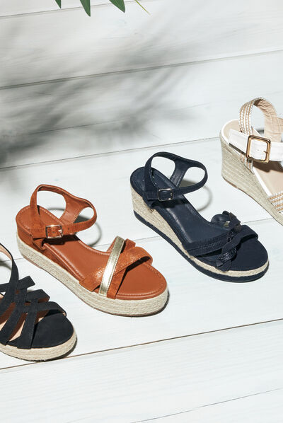 Sandales compensées Liberto blanc femme