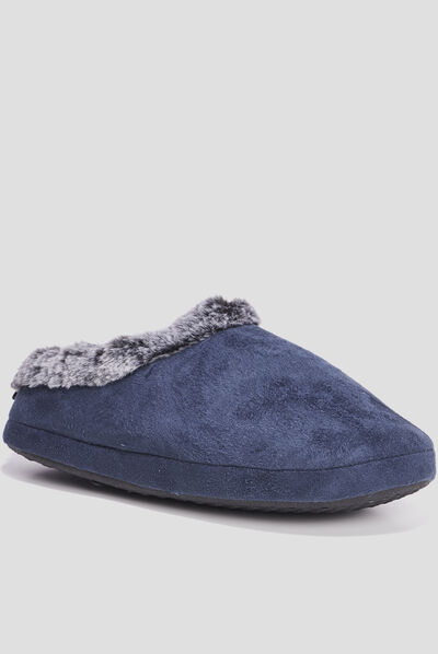 Chaussons emboîtant à col bleu homme