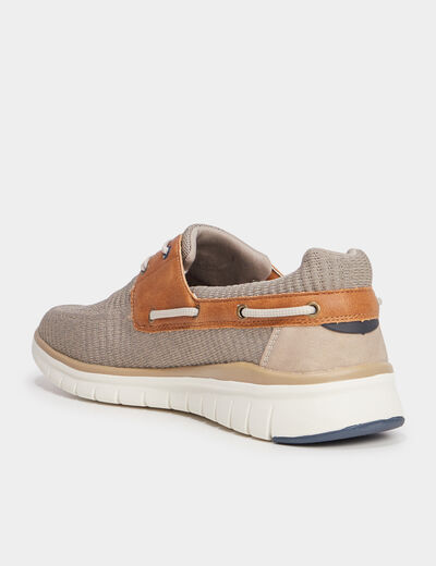 Chaussure bateau lacets et oeillets gris homme