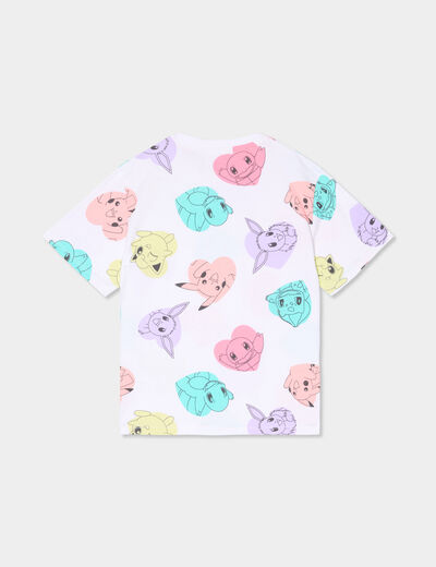 T-shirt manches courtes coton Pokémon multicolore fille