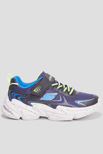 Baskets running Skechers Wavertronic bleu garçon