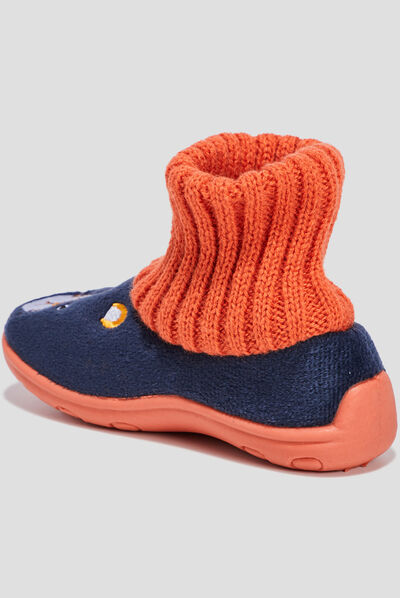 Chaussons chaussettes bleu marine garçon