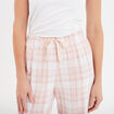 Pantalon de pyjama en coton ajusable ecru femme