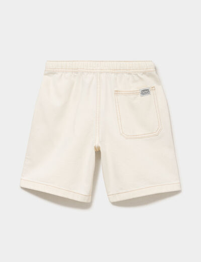 Bermuda regular taille &eacute;lastiqu&eacute;e coton ivoire gar&ccedil;on