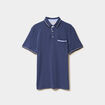 Polo manches courtes 1 poche coton bleu foncé homme