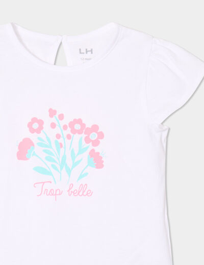 Ensemble 2 pièces t-shirt et short coton bleu marine bébé fille