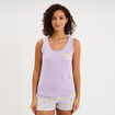 D&eacute;bardeur col rond droit coton mauve femme