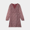 Robe manches longues col cache-coeur bordeaux femme