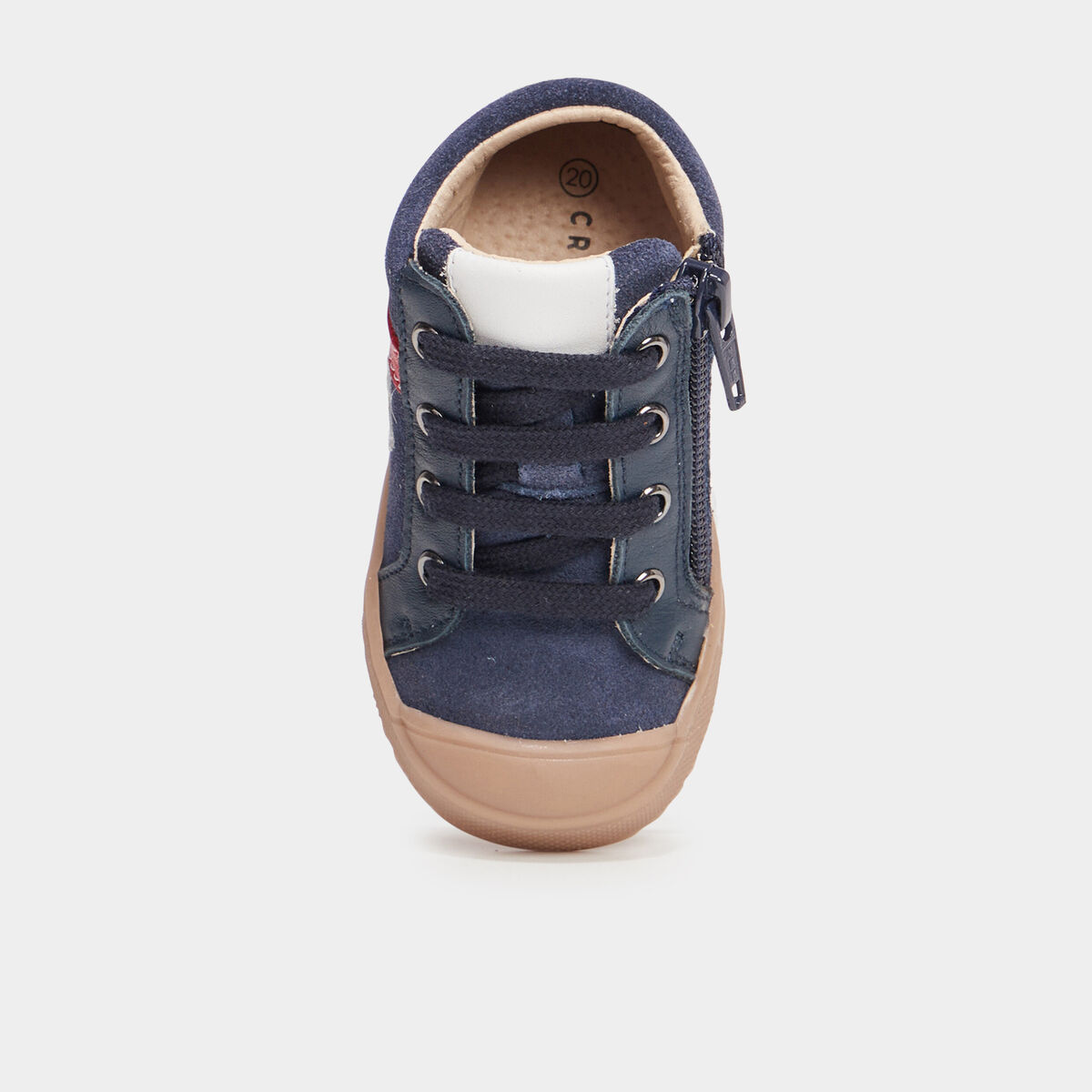 Baskets montantes zipp&eacute;es en cuir Creeks bleu marine b&eacute;b&eacute; gar&ccedil;on