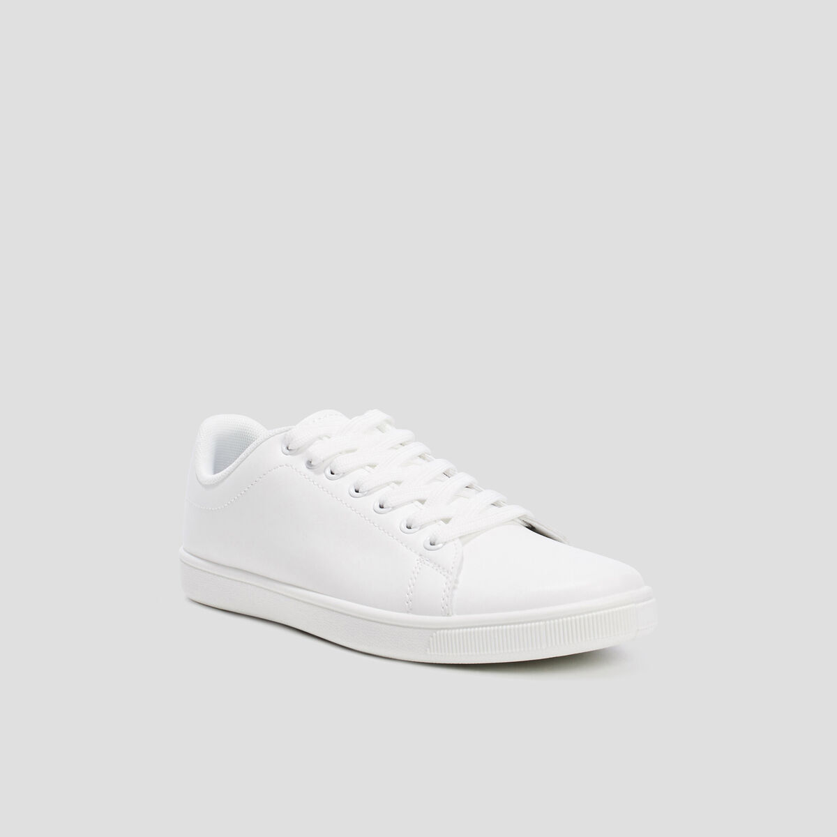 Tennis &agrave; lacets blanc femme
