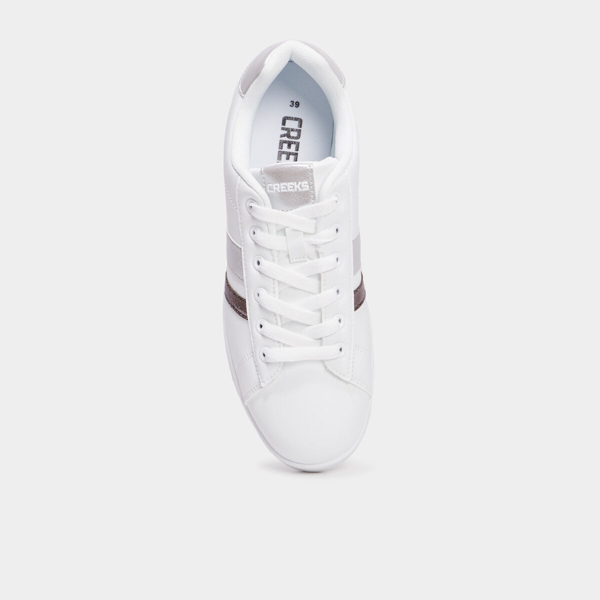 Tennis basses &agrave; lacets Creeks Tahana gris argent femme