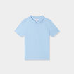 Polo manches courtes &agrave; d&eacute;tail brod&eacute; bleu pastel gar&ccedil;on