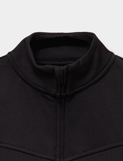 Gilet zipp&eacute; col montant noir fille