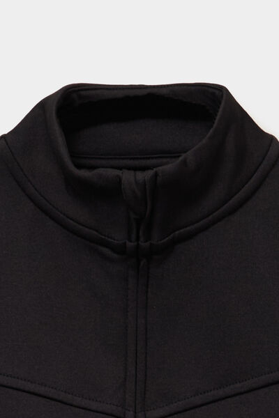 Gilet zipp&eacute; col montant noir fille