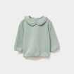 Sweat col claudine à volants vert pastel bébé fille