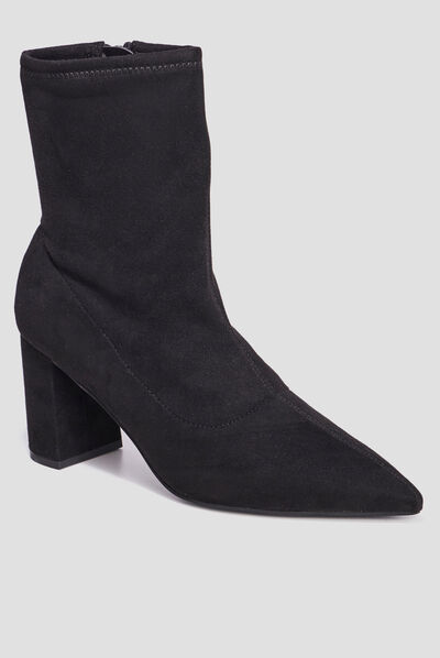 Bottines à talons bouts pointus noir femme
