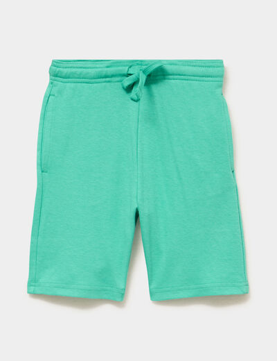 Short jogging droit taille &eacute;lastiqu&eacute;e vert menthe gar&ccedil;on