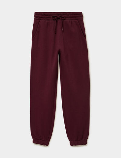 Pantalon de jogging molletonn&eacute; violet fonc&eacute; femme