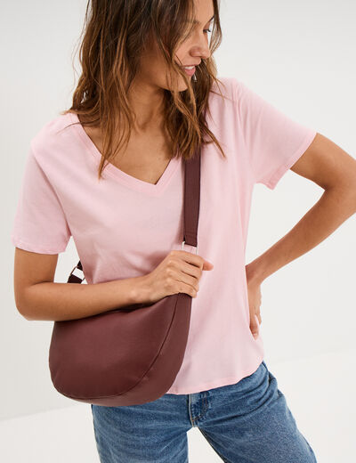 Sac banane zipp&eacute;e bordeaux femme