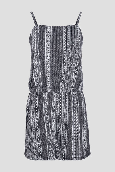 Combishort à bretelles noir femme