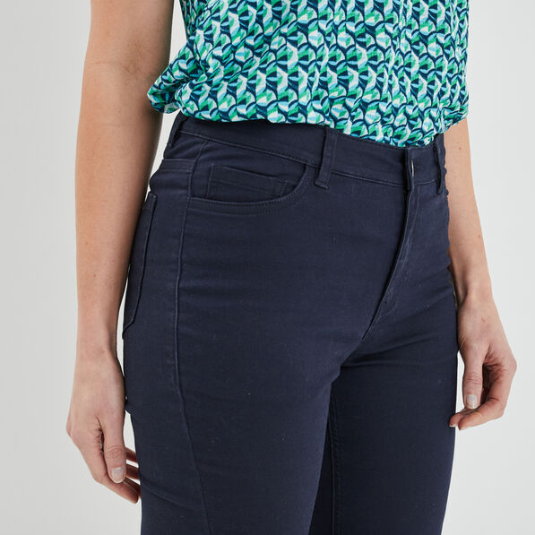 pantalon bootcut taille haute bleu marine femme Pantalon bootcut taille haute bleu marine femme