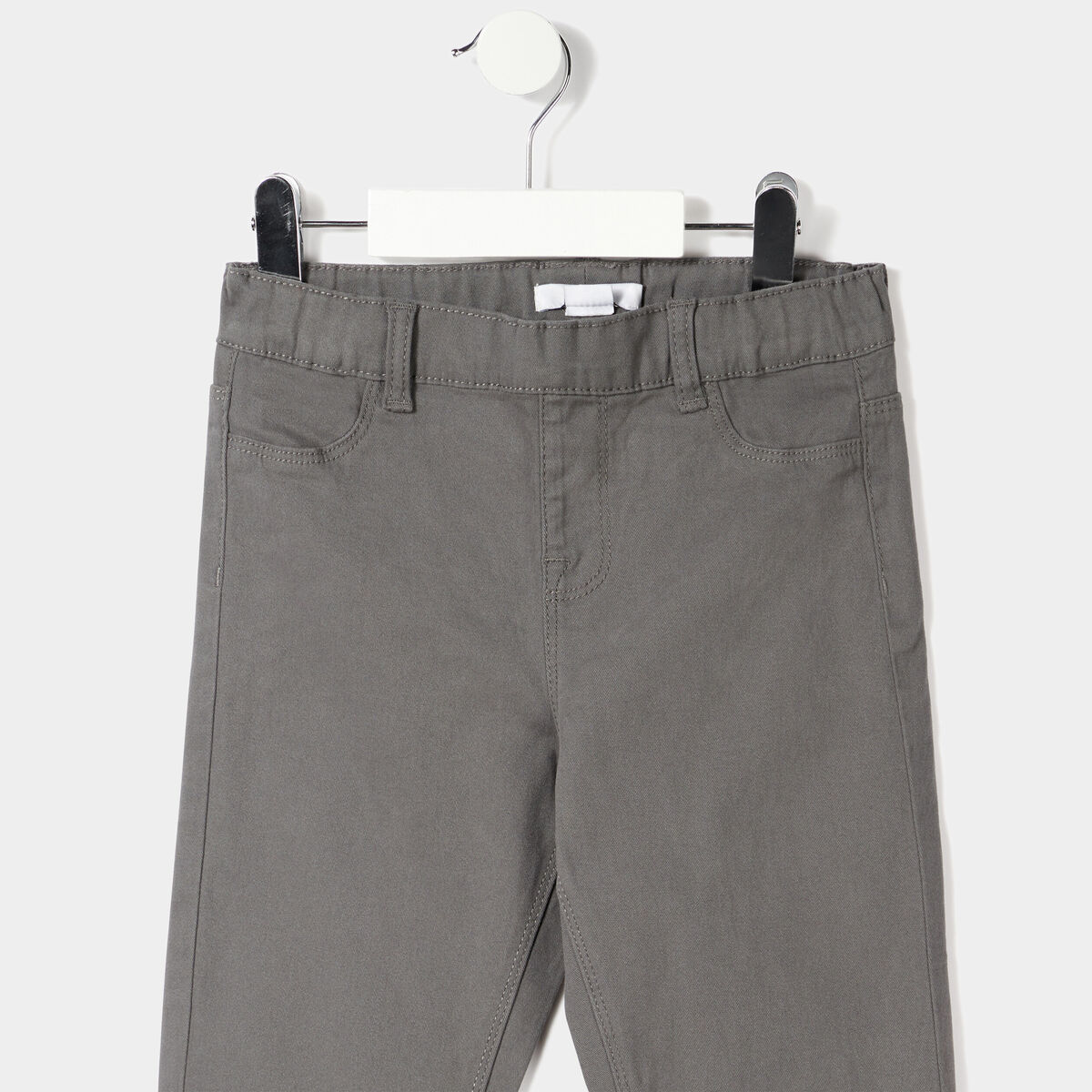 Pantalon tregging ajustable en coton gris foncé fille
