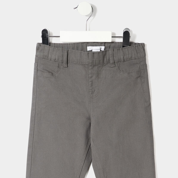 Pantalon tregging ajustable en coton gris foncé fille
