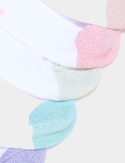 Lot de 5 paires de chaussettes unies blanc femme