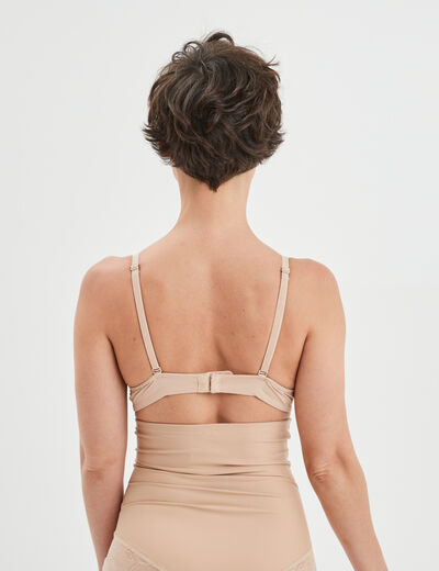 Soutien-gorge push-up microfibre beige femme