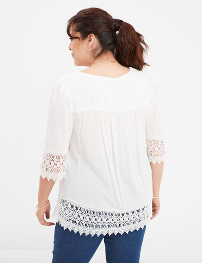 Blouse manches courtes blanc femme grande taille