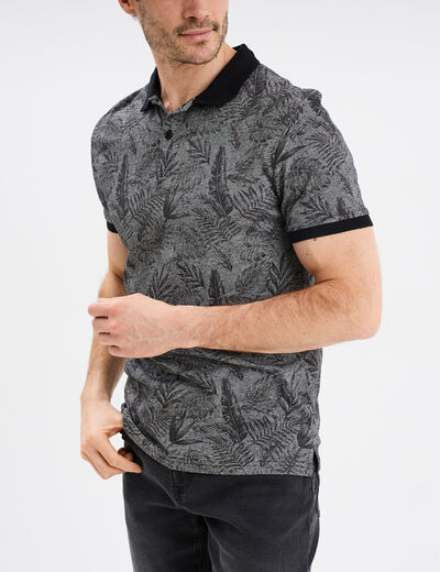 Polo droit manches courtes coton Creeks noir homme