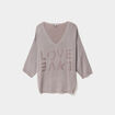 Pull manches 3/4 chauve-souris sable femme grande taille