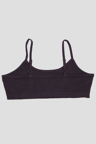 Lot 2 brassières coton noir fille