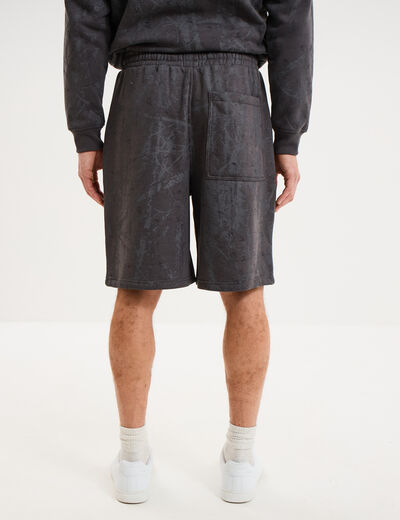 Short de jogging long coupe large gris fonc&eacute; homme