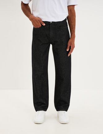 Jean relaxed 5 poches coton denim noir homme