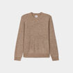Pull col rond &agrave; manches longues taupe homme