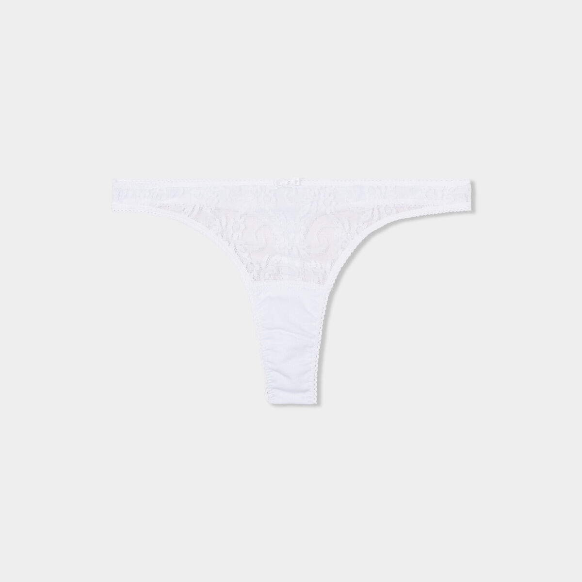 String avec dentelle blanc femme