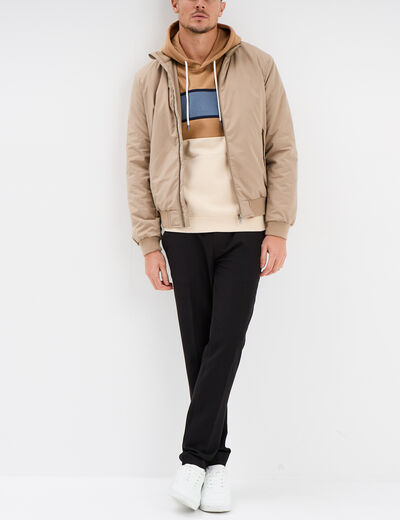 Sweat à capuche hoodie colorbloc Creeks taupe homme