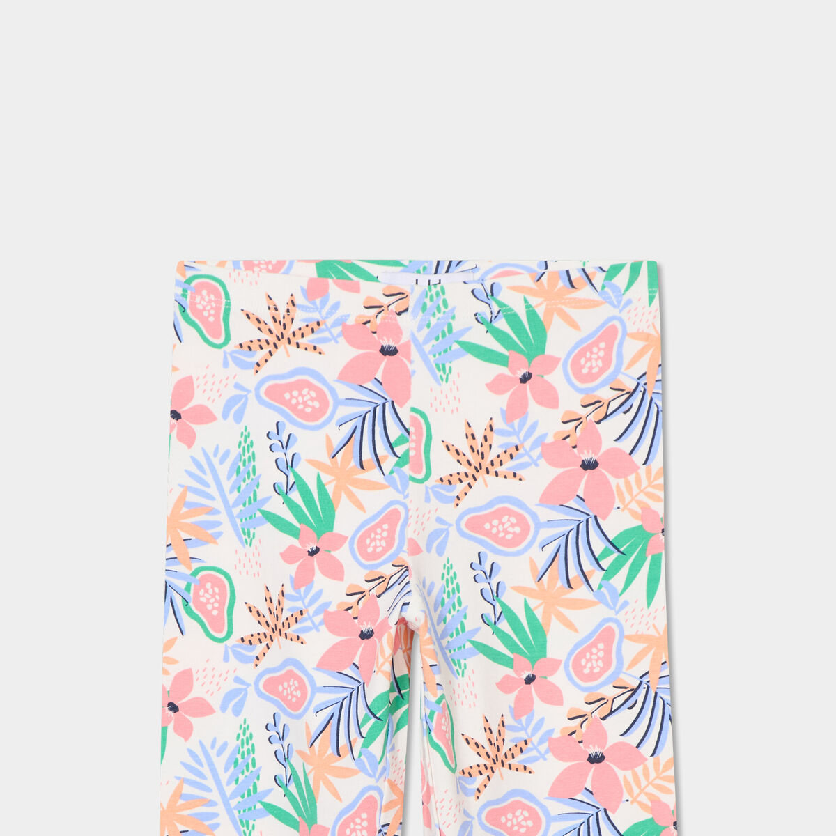 Legging 3/4 &eacute;lastiqu&eacute; coton ecru fille