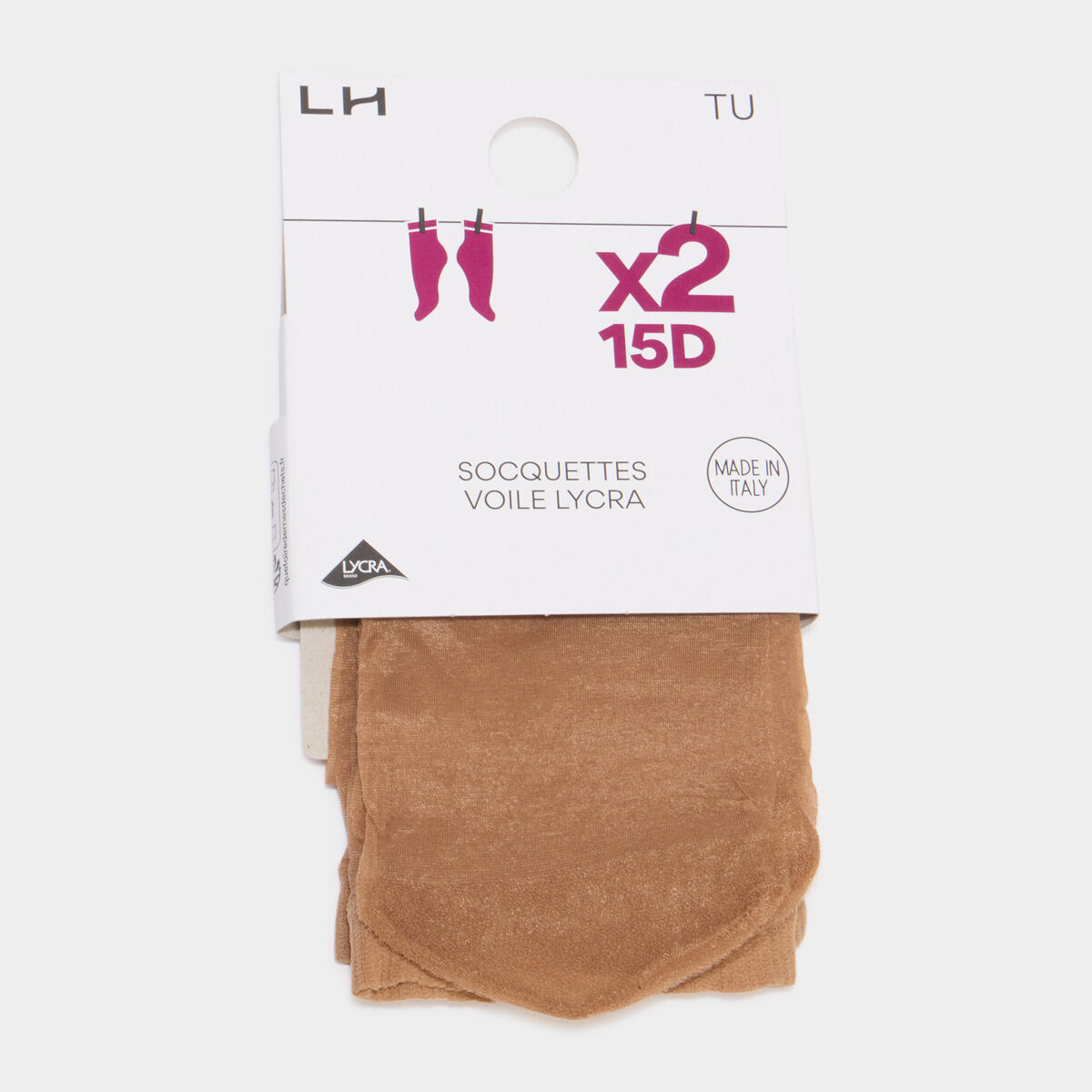 Lot 2 paires socquettes beige femme