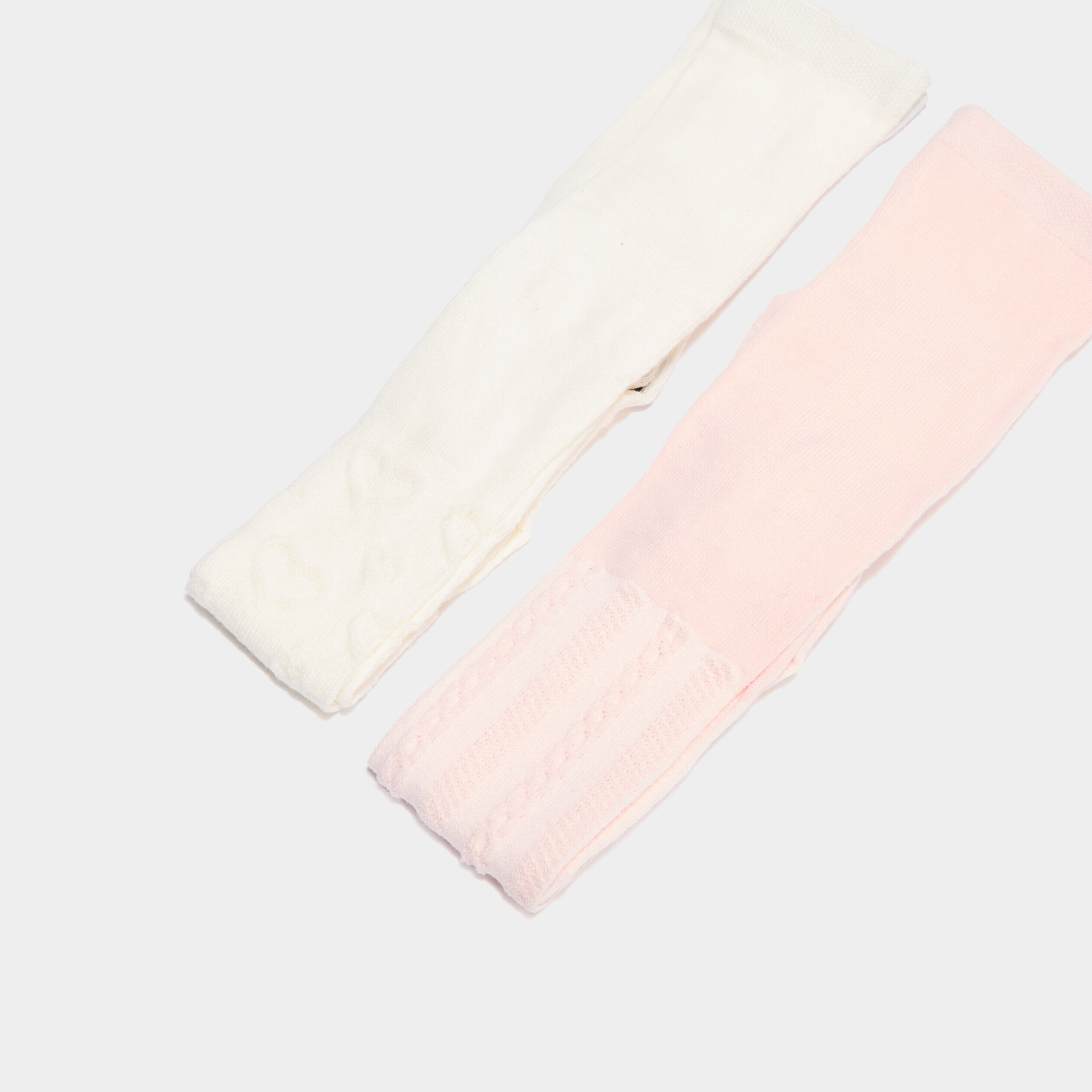 Lot 2 collants opaques rose bébé fille
