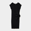 Robe de grossesse longue avec noeud noir femme maternit&eacute;