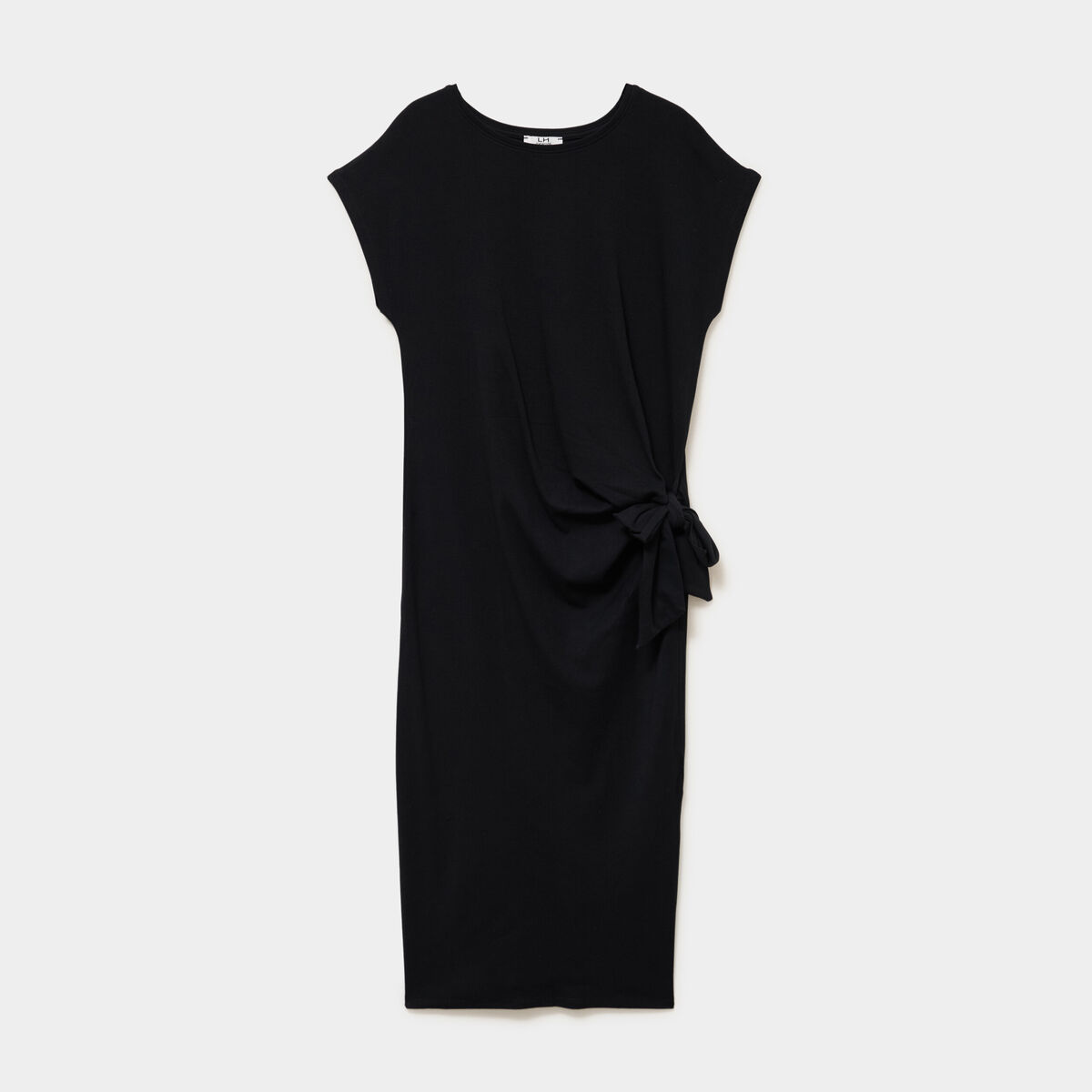 Robe de grossesse longue avec noeud noir femme maternit&eacute;