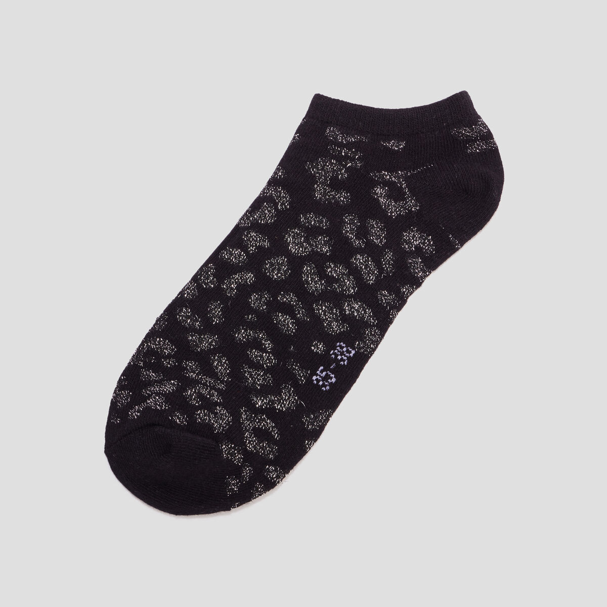 Lot 5 paires chaussettes fils métallisés noir femme