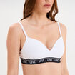 Soutien-gorge embo&icirc;tant padd&eacute; &eacute;lastiqu&eacute; blanc femme