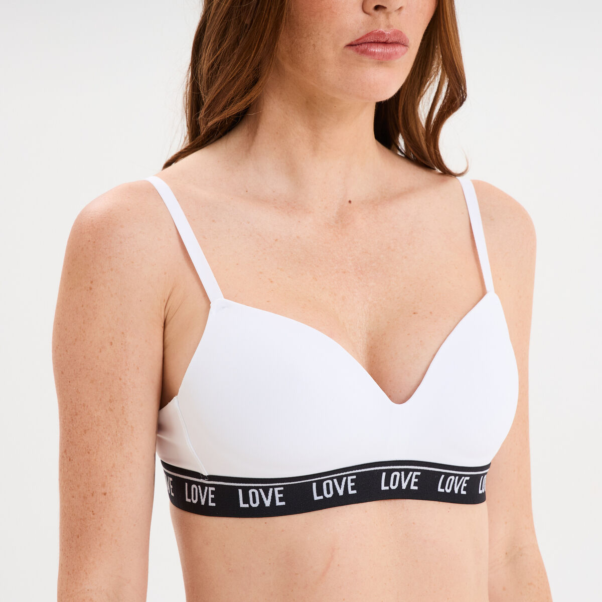 Soutien-gorge embo&icirc;tant padd&eacute; &eacute;lastiqu&eacute; blanc femme