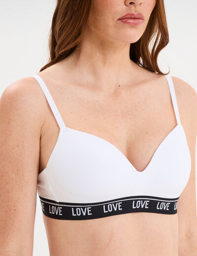 Soutien-gorge embo&icirc;tant padd&eacute; &eacute;lastiqu&eacute; blanc femme